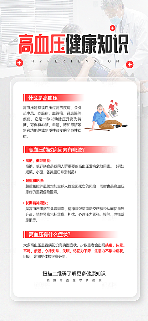 世界高血压日心脏健康体检科普海报
