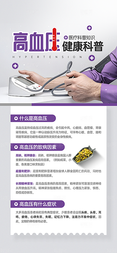 世界高血压日心脏健康体检科普海报