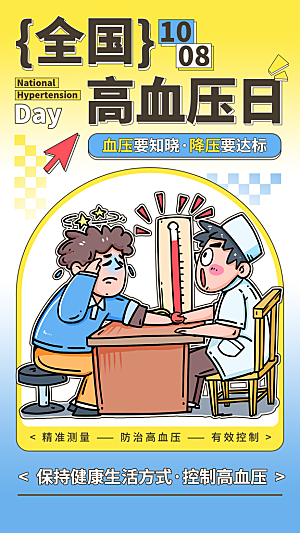 世界高血压日心脏健康体检科普海报