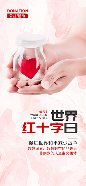 世界红十字日爱心医疗公益志愿者服务海报