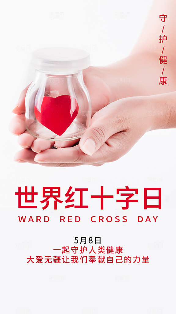 世界红十字日爱心医疗公益志愿者服务海报
