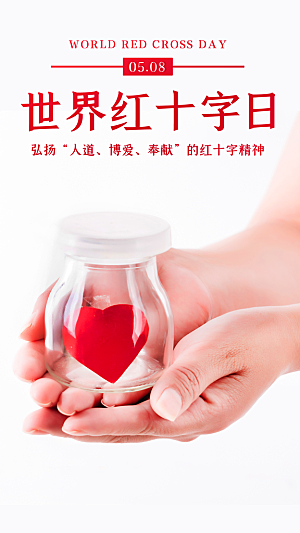 世界红十字日爱心医疗公益志愿者服务海报