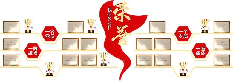 党建活动室荣誉墙设计