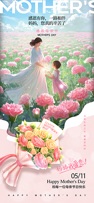 温馨创意母亲节海报