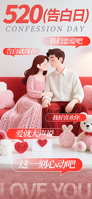 520表白日情人节海报
