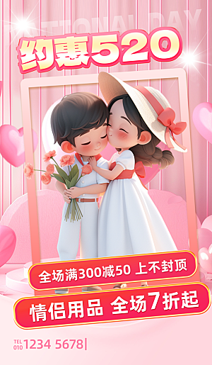 520表白日情人节海报