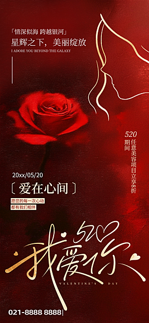 520情人节表白日海报