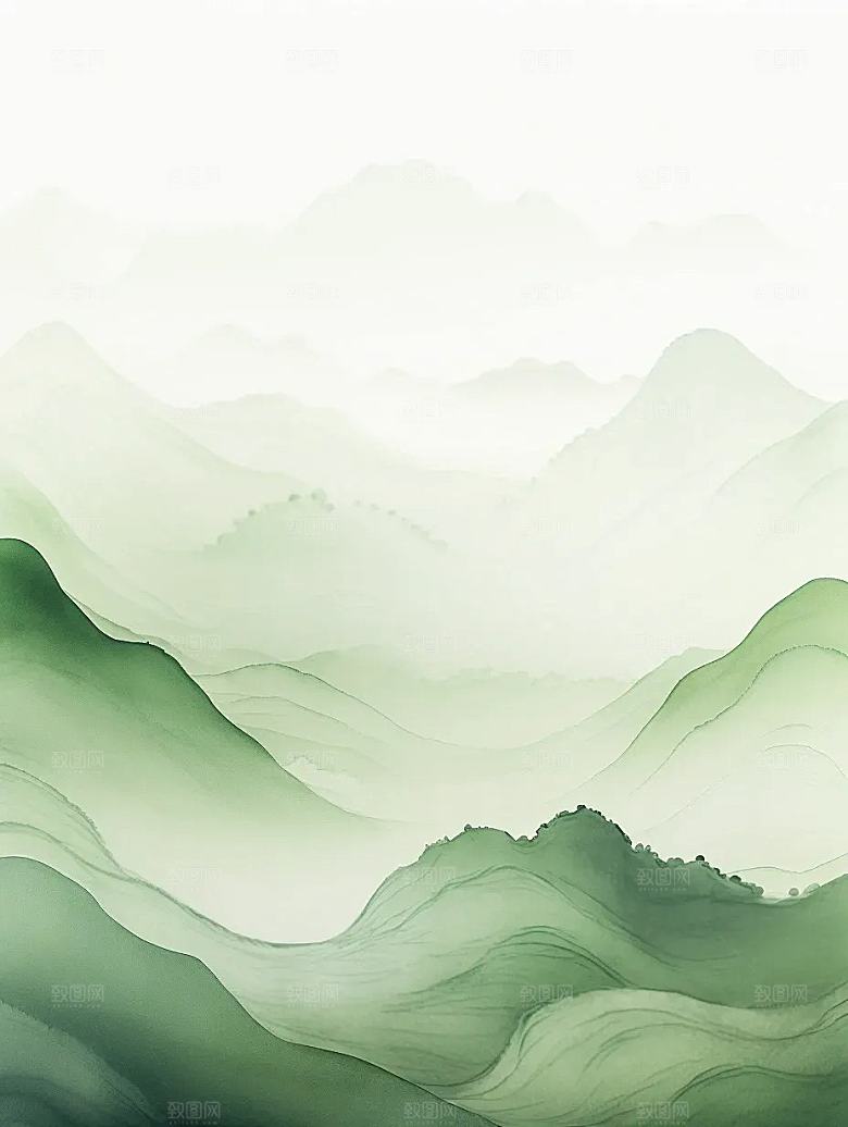 绿色山意境 背景