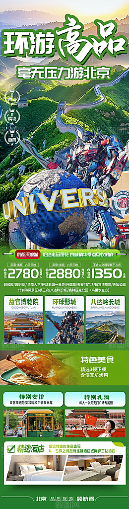 北京环球影城亲子天坛绿色旅游