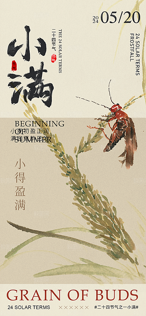 二十四节气小满海报