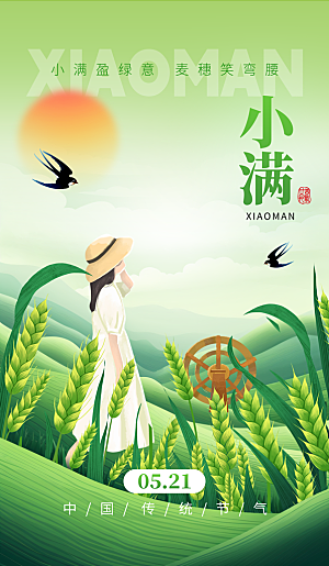 二十四节气小满海报