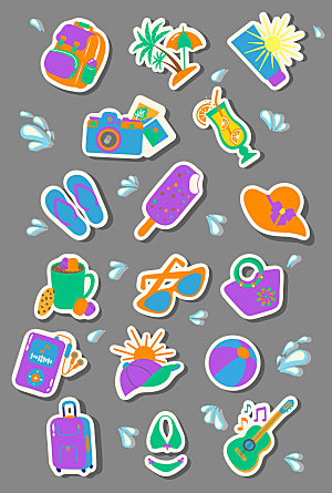 趣味插画贴纸icon