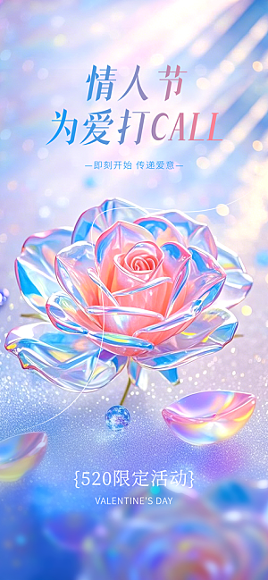 简约大气520情人节宣传海报