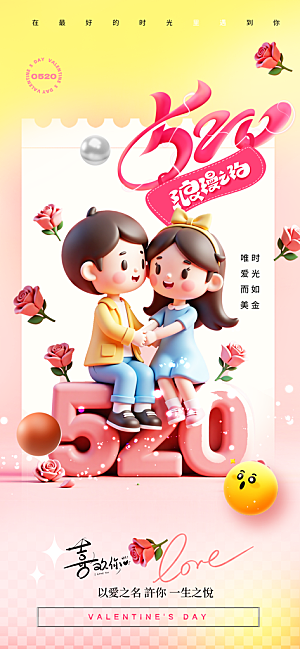 520情人节创意广告宣传海报