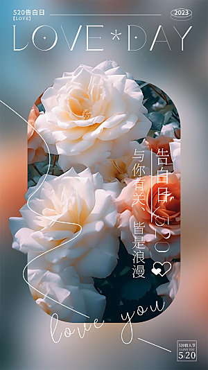 520情人节创意广告宣传海报