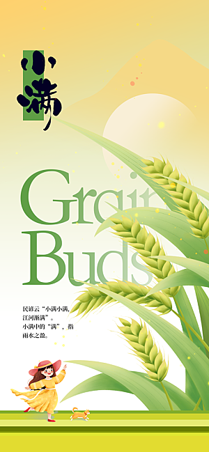 小满节气传统海报