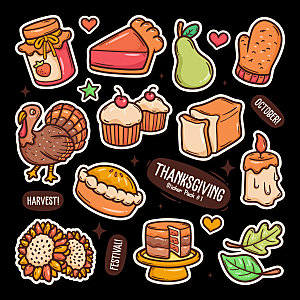 食品趣味可爱插画贴纸