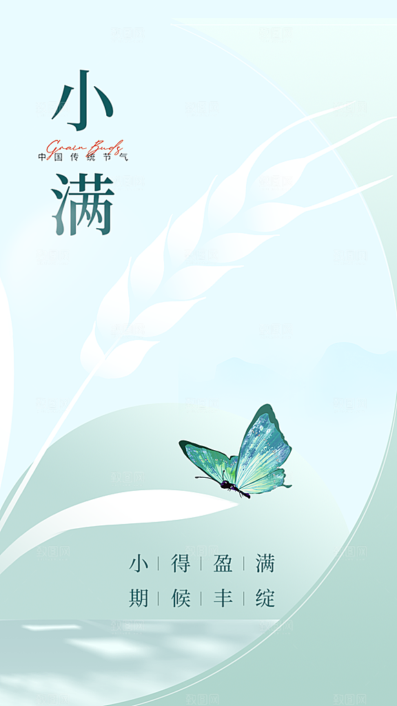 小满节气传统海报