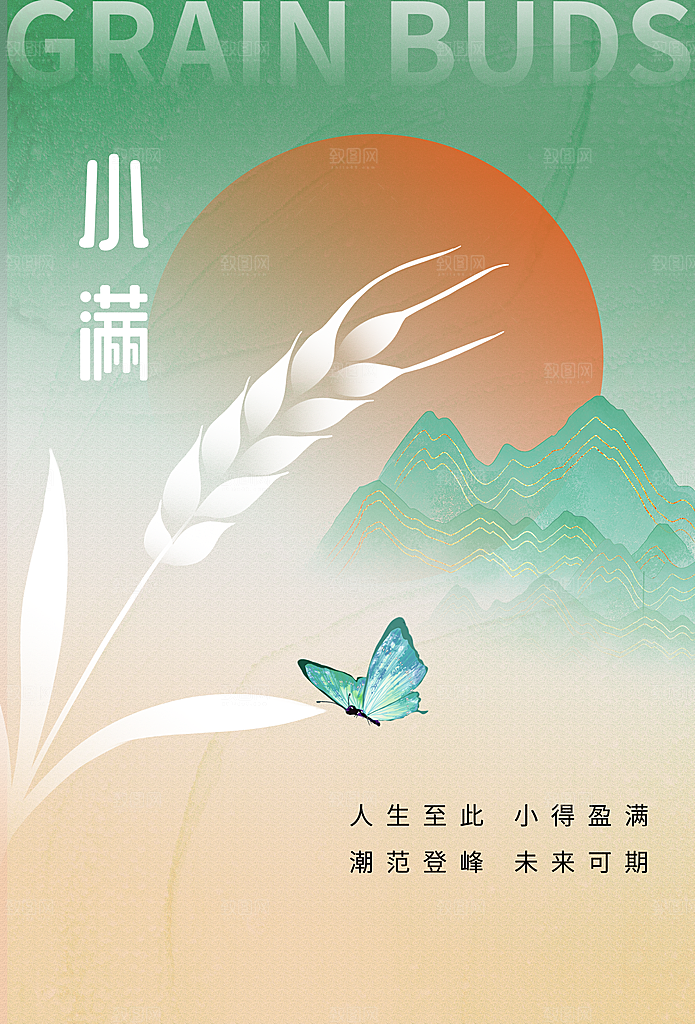 小满节气传统海报