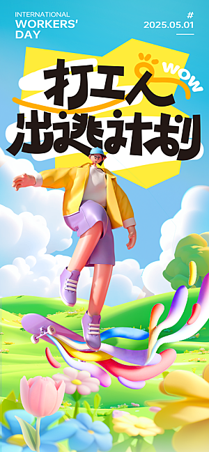 五一出游踏青海报