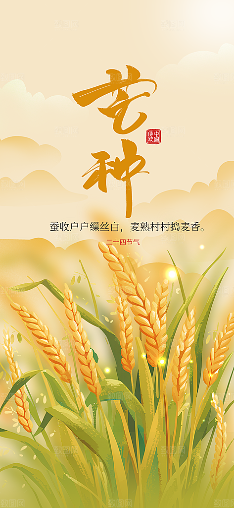 芒种时节夏季六月你好夏日24节气海报