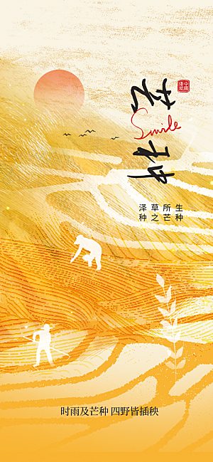 芒种时节夏季六月你好夏日24节气海报