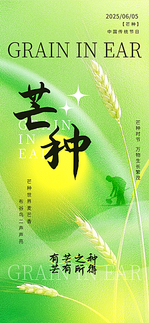 芒种时节夏季六月你好夏日24节气海报