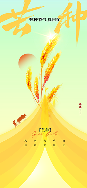 芒种时节夏季六月你好夏日24节气海报