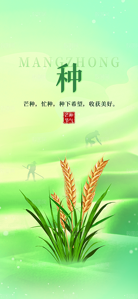 芒种时节夏季六月你好夏日24节气海报