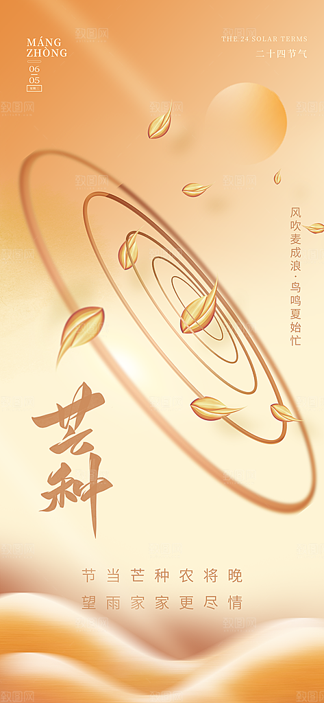 芒种时节夏季六月你好夏日24节气海报