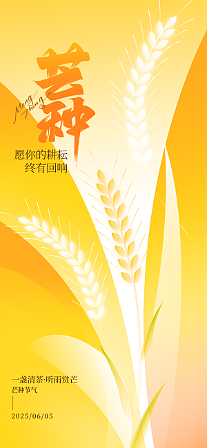 芒种时节夏季六月你好夏日24节气海报
