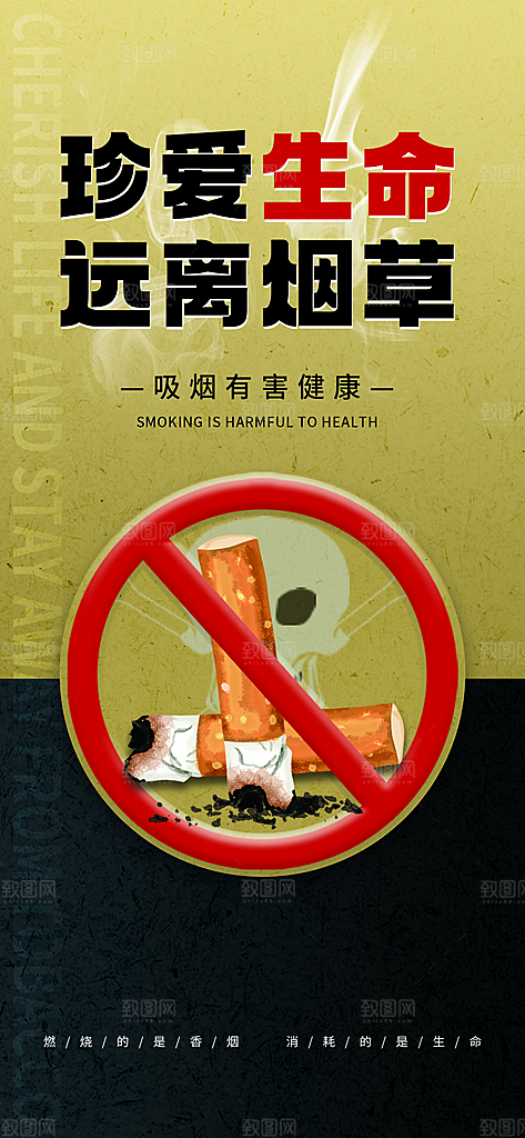 世界无烟日禁止吸烟拒绝二手烟健康海报