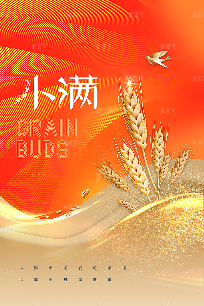 小满节气传统海报