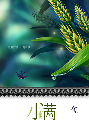 小满节气传统海报