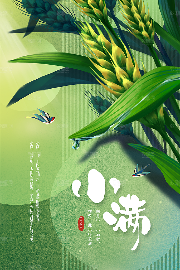 小满节气传统海报