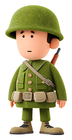 绿色士兵卡通角色人物