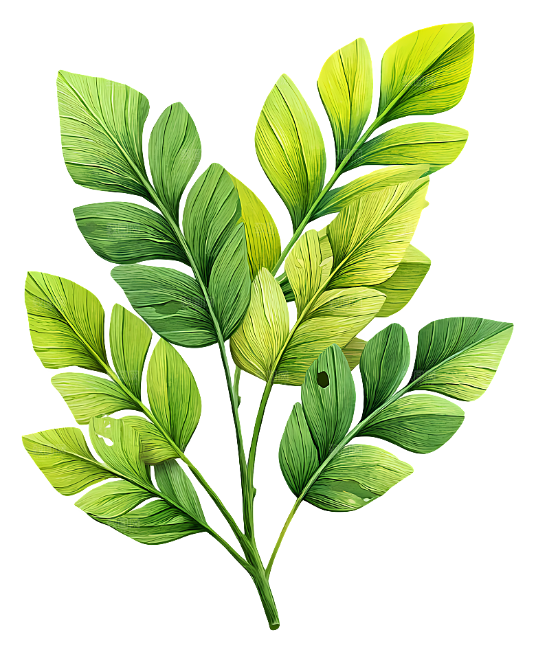 绿叶植物插图元素