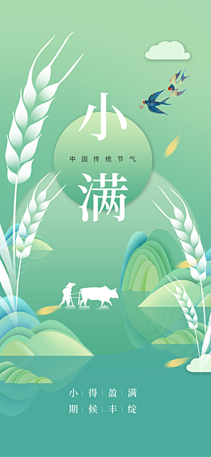 小满节气传统海报