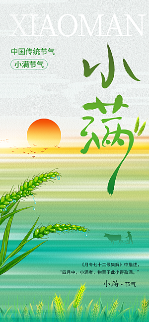 小满节气传统海报