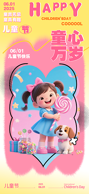 简约大气61儿童节节日宣传海报