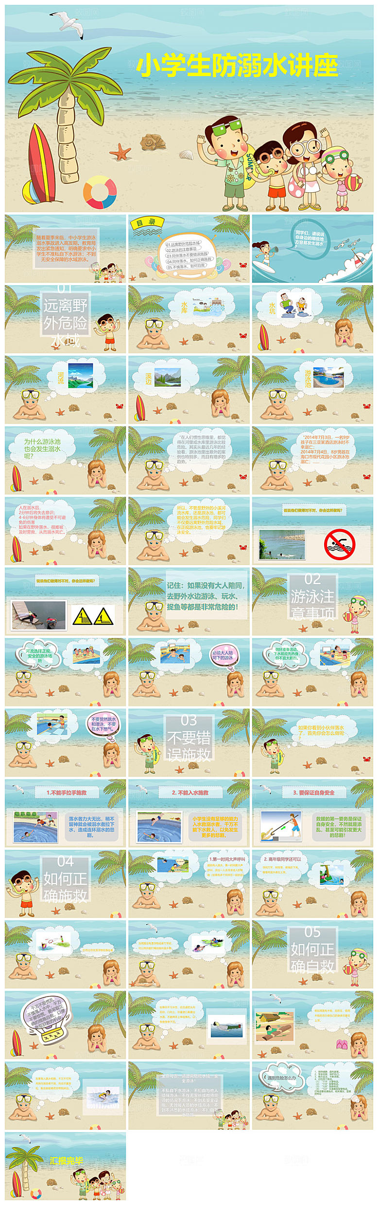 预防溺水夏季学生暑假安全教育主题班会课件