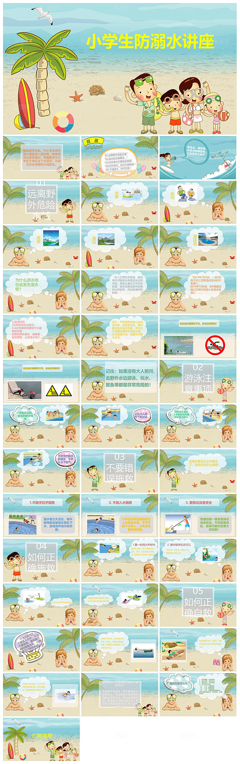 预防溺水夏季学生暑假安全教育主题班会课件
