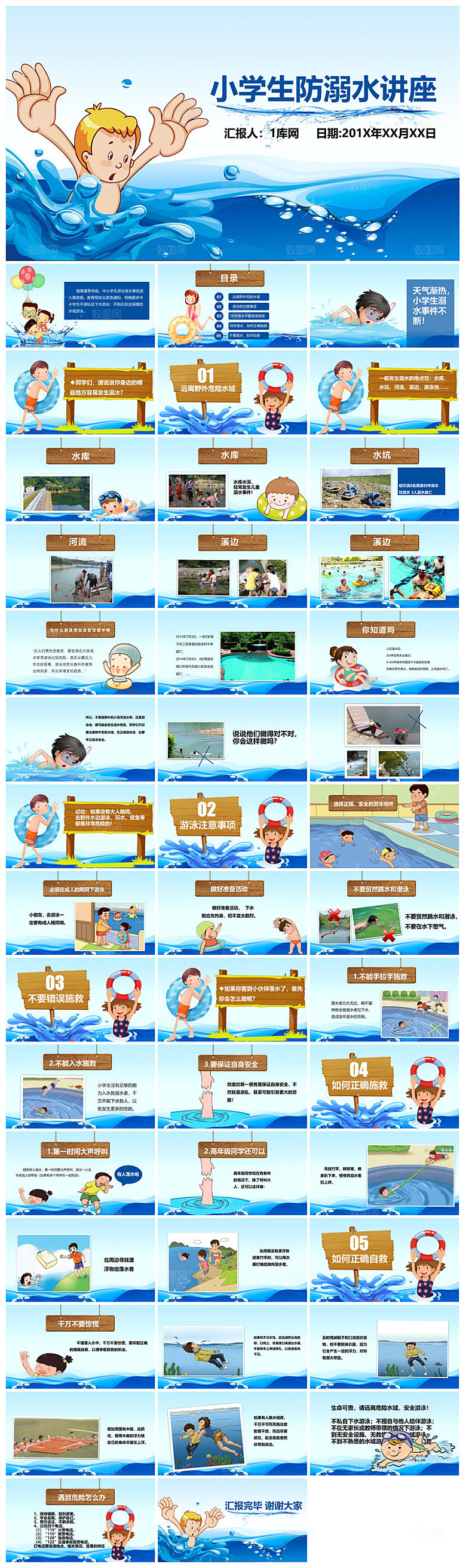 预防溺水夏季学生暑假安全教育主题班会课件