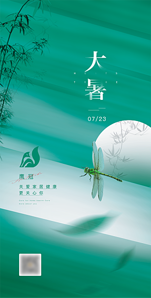简约大气大暑节气宣传海报
