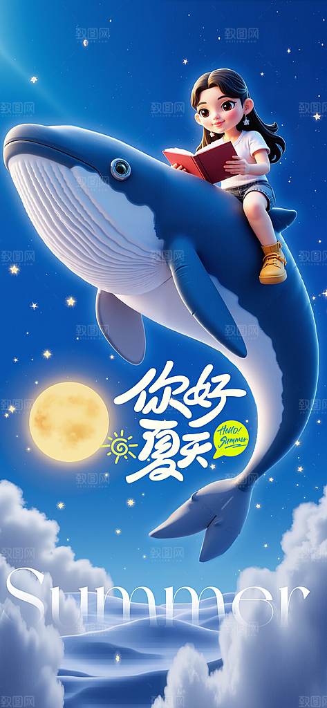 你好夏天日常海报