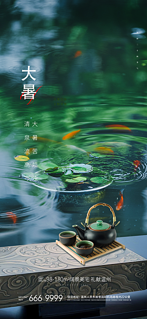 简约大气大暑节气宣传海报