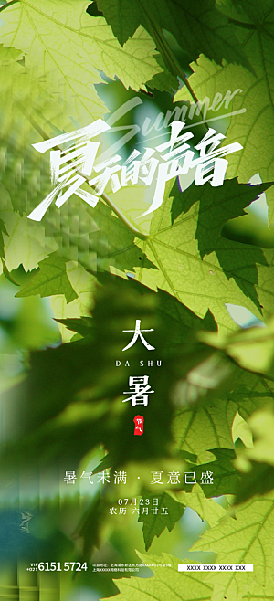 简约大气大暑节气宣传海报