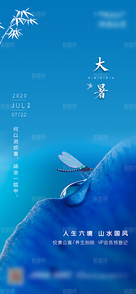 简约大气大暑节气宣传海报