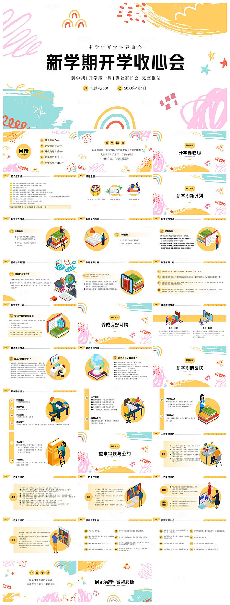 通用校园开学第一课教学校育班会课件