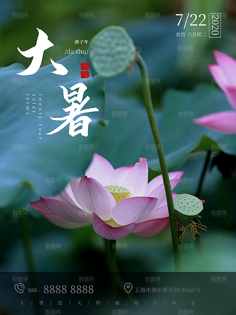 大气大暑节气宣传海报
